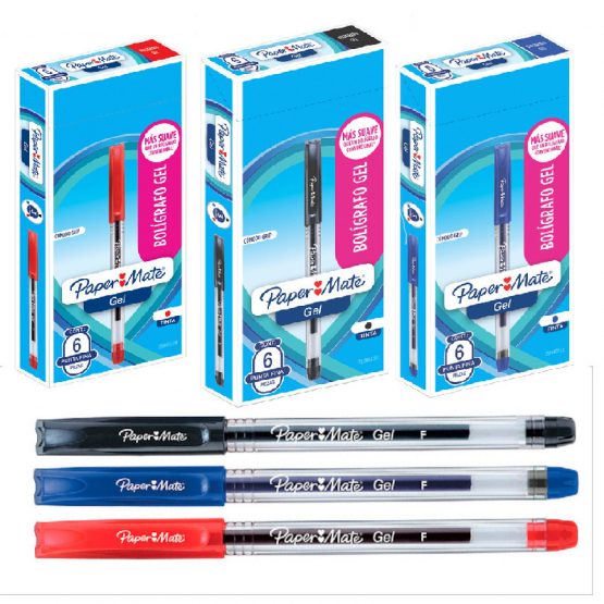 Lápiz Pasta Tinta Gel Paper Mate 6 Unidades